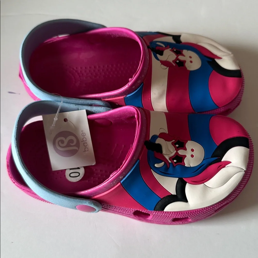 Babe Pink and Blue Unicorn Kids Shoes Sandals Clogs Beach,Pool